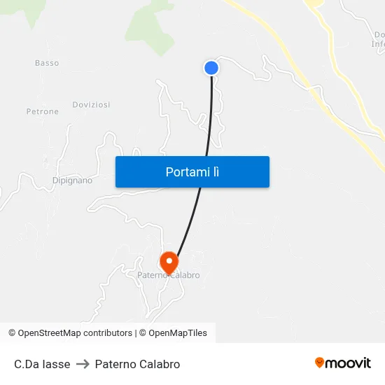 C.Da Iasse to Paterno Calabro map