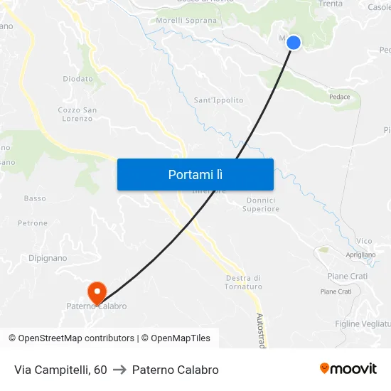 Via Campitelli, 60 to Paterno Calabro map