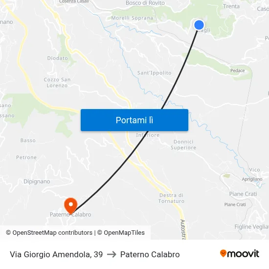 Via Giorgio Amendola, 39 to Paterno Calabro map