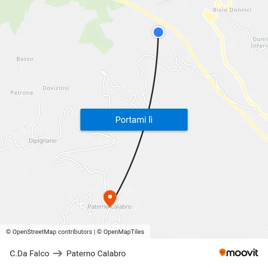 C.Da Falco to Paterno Calabro map