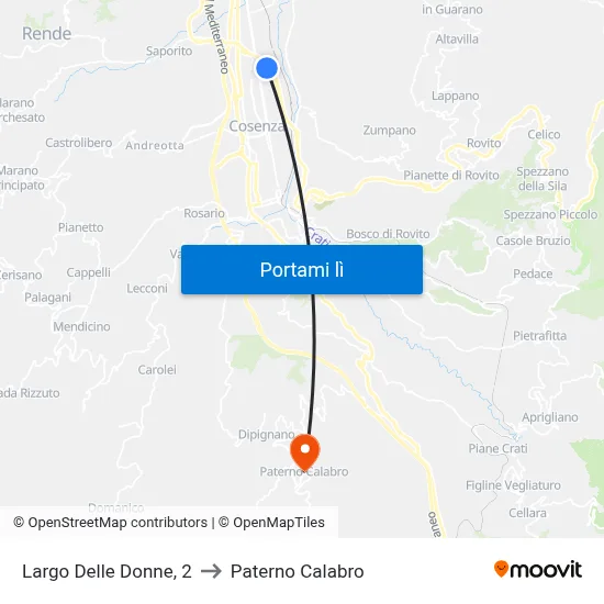 Largo Delle Donne, 2 to Paterno Calabro map