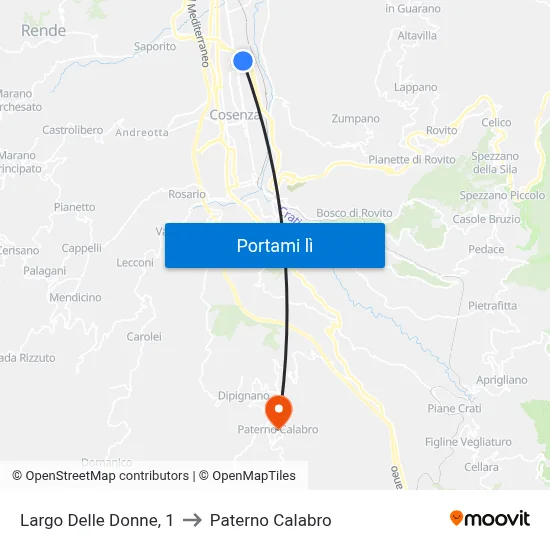 Largo Delle Donne, 1 to Paterno Calabro map