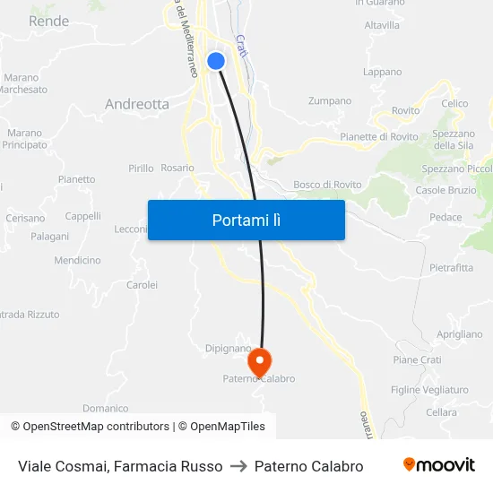 Viale Cosmai, Farmacia Russo to Paterno Calabro map