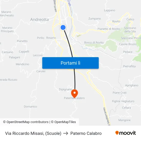 Via Riccardo Misasi, (Scuole) to Paterno Calabro map