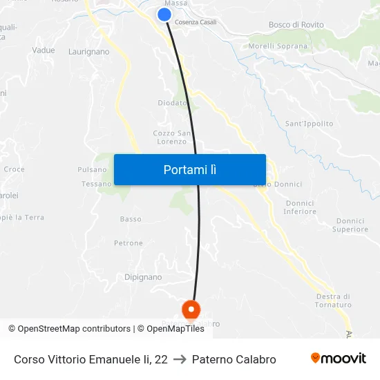 Corso Vittorio Emanuele Ii, 22 to Paterno Calabro map