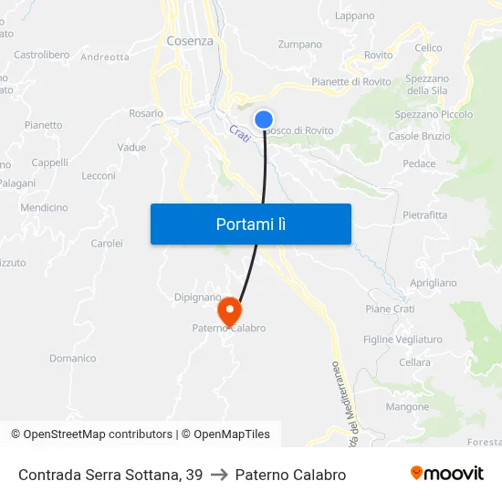 Contrada Serra Sottana, 39 to Paterno Calabro map