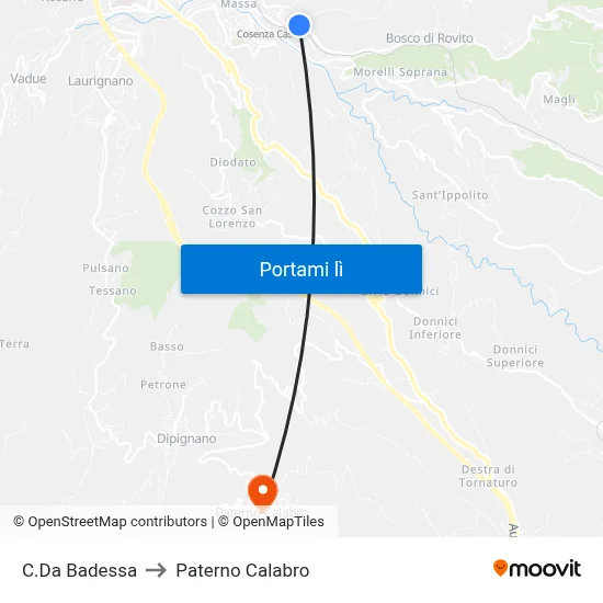 C.Da Badessa to Paterno Calabro map