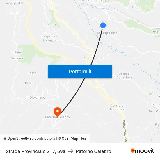 Strada Provinciale 217, 69a to Paterno Calabro map