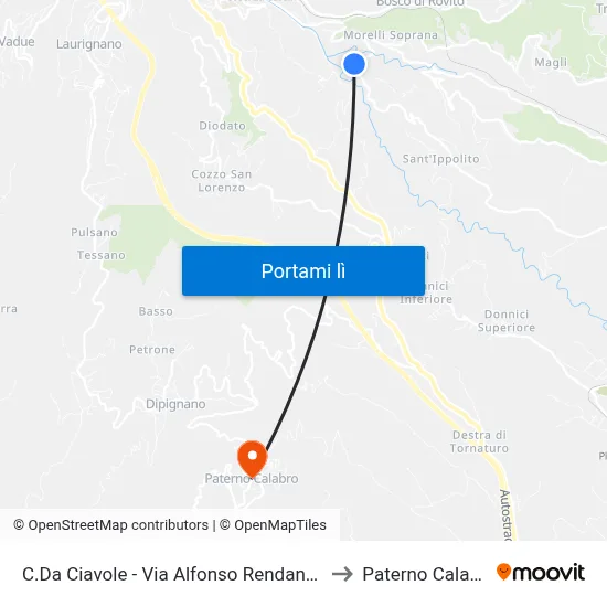 C.Da Ciavole - Via Alfonso Rendano, 16 to Paterno Calabro map