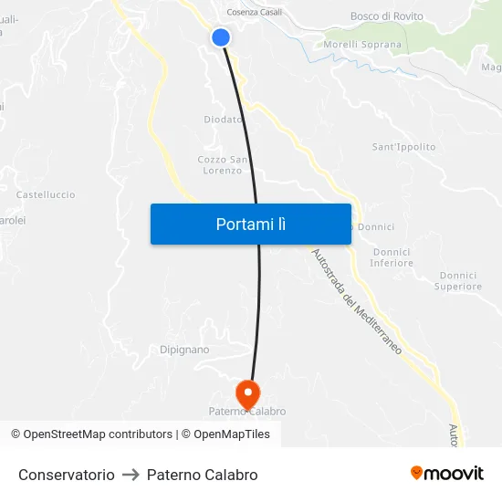 Conservatorio to Paterno Calabro map