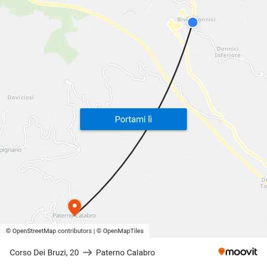 Corso Dei Bruzi, 20 to Paterno Calabro map