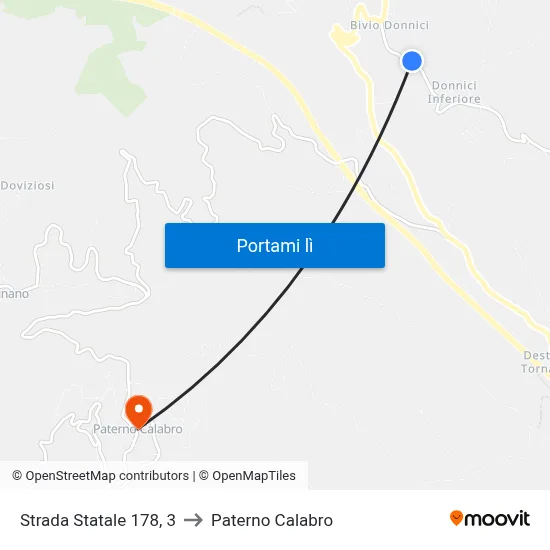 Strada Statale 178, 3 to Paterno Calabro map