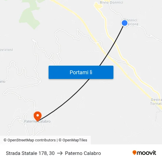 Strada Statale 178, 30 to Paterno Calabro map