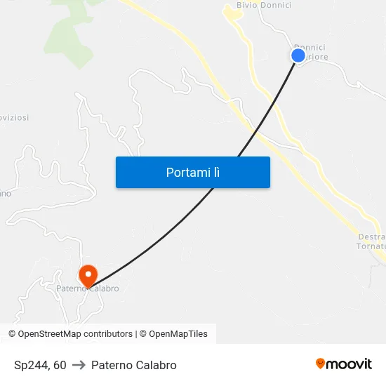 Sp244, 60 to Paterno Calabro map