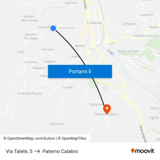 Via Talete, 5 to Paterno Calabro map