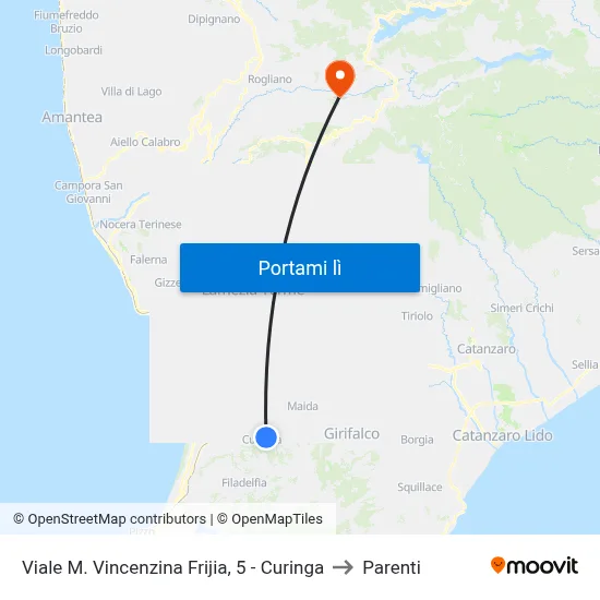 Viale M. Vincenzina Frijia, 5 - Curinga to Parenti map