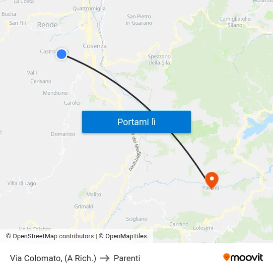 Via Colomato, (A Rich.) to Parenti map
