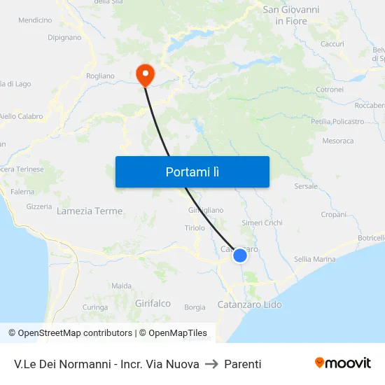 V.Le Dei Normanni - Incr. Via Nuova to Parenti map