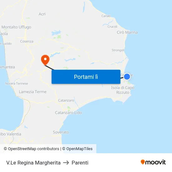 V.Le Regina Margherita to Parenti map