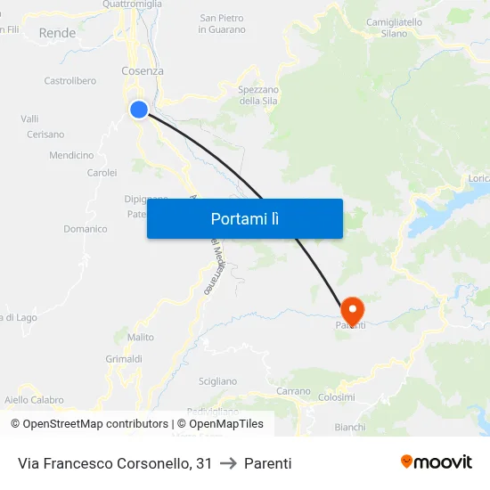 Via Francesco Corsonello, 31 to Parenti map