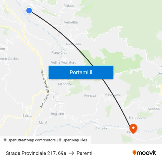Strada Provinciale 217, 69a to Parenti map