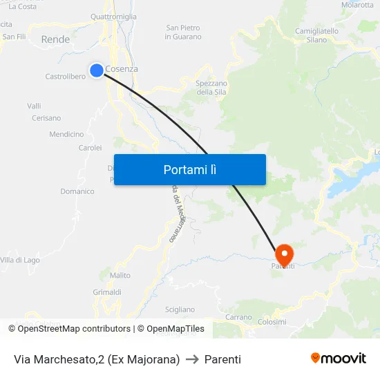 Via Marchesato,2 (Ex Majorana) to Parenti map