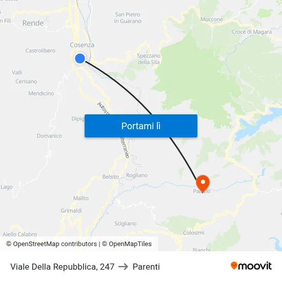 Viale Della Repubblica, 247 to Parenti map