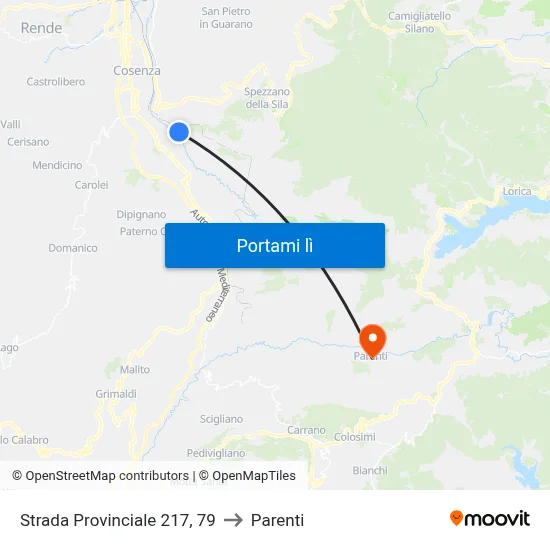 Strada Provinciale 217, 79 to Parenti map