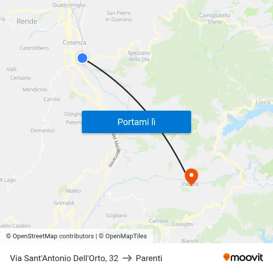 Via Sant'Antonio Dell'Orto, 32 to Parenti map