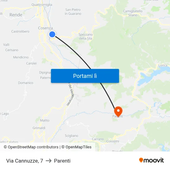 Via Cannuzze, 7 to Parenti map