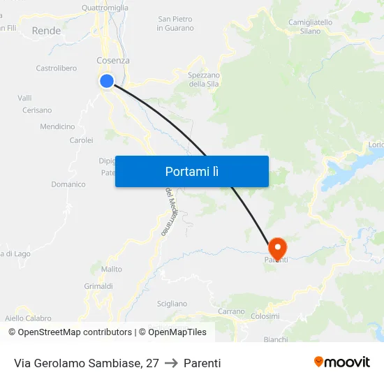 Via Gerolamo Sambiase, 27 to Parenti map
