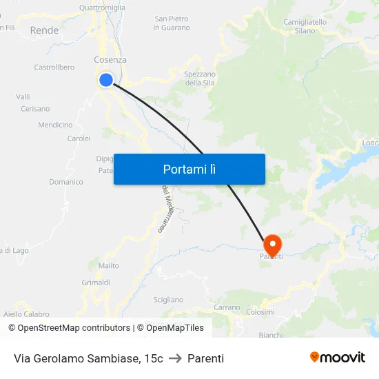 Via Gerolamo Sambiase, 15c to Parenti map