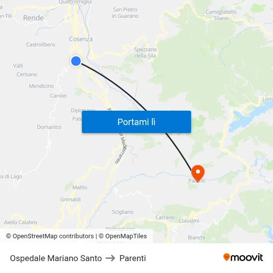 Ospedale Mariano Santo to Parenti map