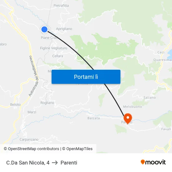 C.Da San Nicola, 4 to Parenti map