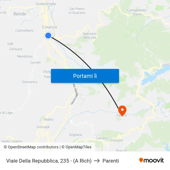 Viale Della Repubblica, 235 - (A Rich) to Parenti map