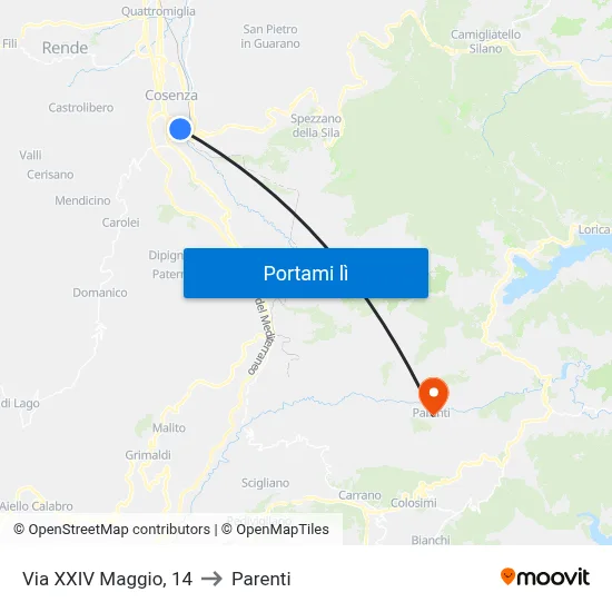 Via XXIV Maggio, 14 to Parenti map