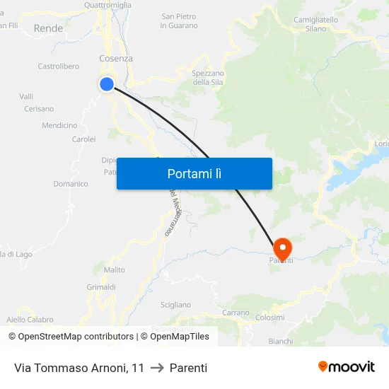Via Tommaso Arnoni, 11 to Parenti map