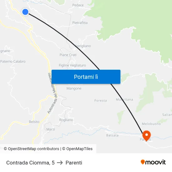 Contrada Ciomma, 5 to Parenti map