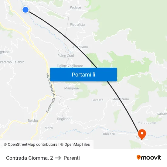 Contrada Ciomma, 2 to Parenti map