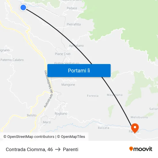 Contrada Ciomma, 46 to Parenti map