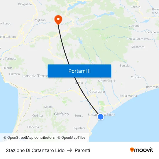 Stazione Di Catanzaro Lido to Parenti map