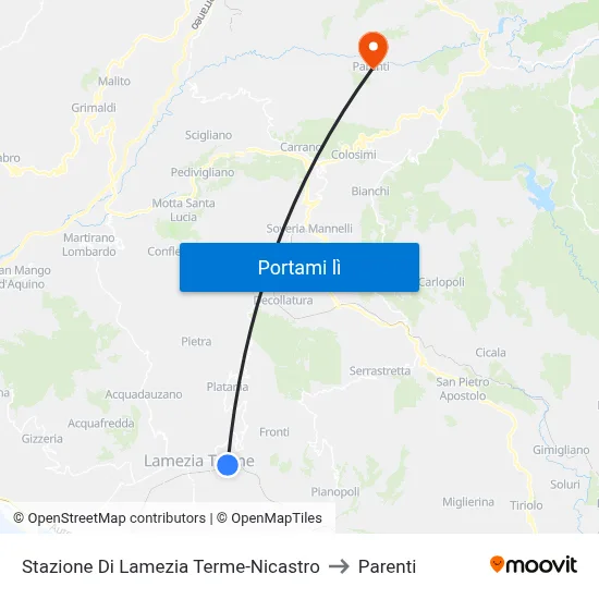 Stazione Di Lamezia Terme-Nicastro to Parenti map