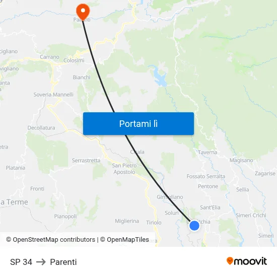 SP 34 to Parenti map