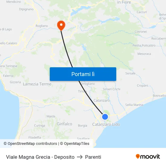 Viale Magna Grecia - Deposito to Parenti map