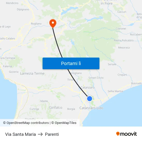 Via Santa Maria to Parenti map