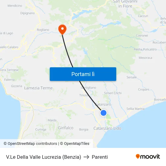 V.Le Della Valle Lucrezia (Benzia) to Parenti map