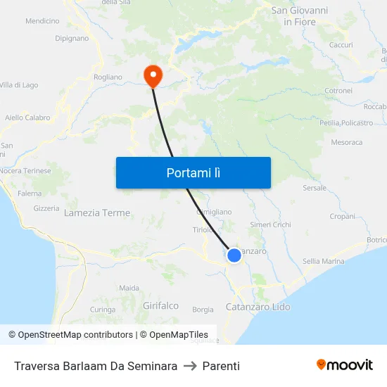 Traversa Barlaam Da Seminara to Parenti map