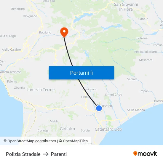 Polizia Stradale to Parenti map