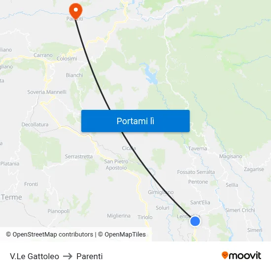 V.Le Gattoleo to Parenti map