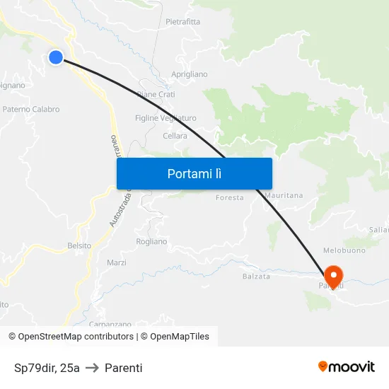Sp79dir, 25a to Parenti map